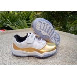 Wholesale Cheap Kids Air Jordan 11 Low Shoes Gold/White