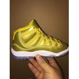 Wholesale Cheap Kid's Jordan 11 Retro Shoes Gold/White