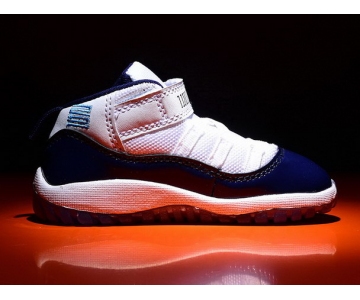 Wholesale Cheap Little Kid's Air Jordan 11 Shoes White/University Blue