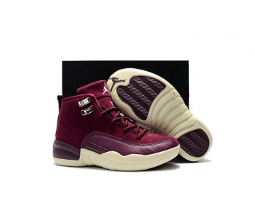 Wholesale Cheap Kids' Air Jordan 12 Bordeaux Shoes Bordeaux/Metallic Silver-Sail