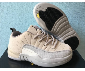 Wholesale Cheap Kids Air Jordan 12 Low Shoes Orewood Brown/Gray-White