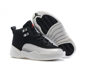 Wholesale Cheap Kids Air Jordan 12 Playoff Black/white-red