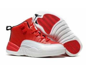 Wholesale Cheap Kids' Air Jordan 12 Retro Shoes Red/white-black