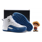 Wholesale Cheap Kids' Air Jordan 12 Shoes French Blue/white