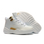 Wholesale Cheap Kids' Air Jordan 12 Shoes White/Gold