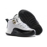 Wholesale Cheap Kids Air Jordan 12 Taxi White/black