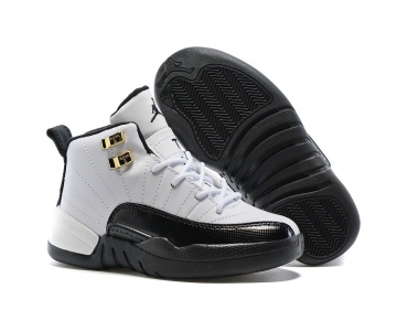 Wholesale Cheap Kids Air Jordan 12 Taxi White/black