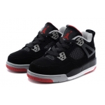 Wholesale Cheap Air Jordan 4 (IV) Kids Shoes Black/gray-red