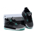 Wholesale Cheap Air Jordan 4 (IV) Kids Shoes black/gray-green