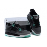 Wholesale Cheap Air Jordan 4 (IV) Kids Shoes black/gray-green