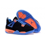 Wholesale Cheap Kid's Air Jordan 4 Shoes Black/blue-orange