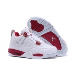 Wholesale Cheap Kid's Air Jordan 4 Shoes White/red