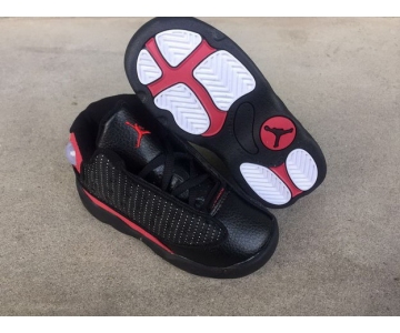 Wholesale Cheap Little Kids Jordan 13 Shoes Black Red