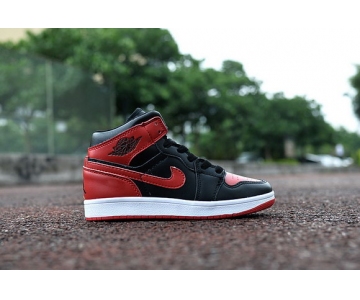 Wholesale Cheap Kids Air Jordan 1 Bred Black/varsity red-white