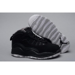 Wholesale Cheap Air Jordan 10 Retro Kids Shoes Black/gray