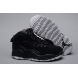 Wholesale Cheap Air Jordan 10 Retro Kids Shoes Black/gray