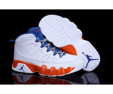 Wholesale Cheap Kid Air Jordan 9(IX) Retro Fontay montana White/Orange/Blue