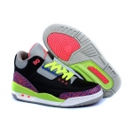 Wholesale Cheap Air Jordan 3 (III) Kids Shoes black/pink cement-gray-blue