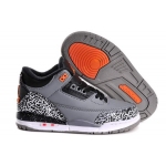Wholesale Cheap Air Jordan 3 (III) Kids Shoes gray/black cement-white-orange
