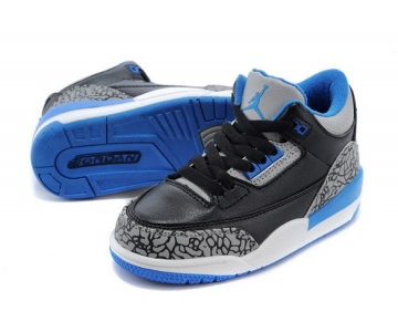 Wholesale Cheap Air Jordan 3 Kids Sport Blue Black/gray cement-Sport blue