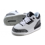 Wholesale Cheap Air Jordan 3 Kids Wolf Grey White/Black