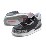 Wholesale Cheap Air Jordan 3 Kids(2017 Release) Shoes Black/gray cement-red