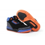 Wholesale Cheap Air Jordan III Kid Shoes Blue/Black/Orange