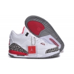 Wholesale Cheap Kids Air Jordan 3 Retro Basketball shoes white/black cement-red