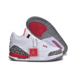 Wholesale Cheap Kids Air Jordan 3 Retro Basketball shoes white/black cement-red