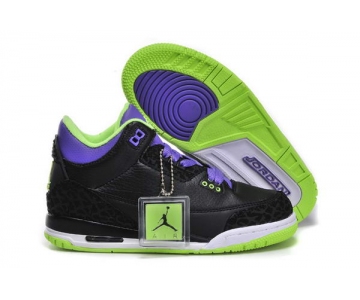 Wholesale Cheap Kids Air Jordan 3 Retro joker black/blue-green