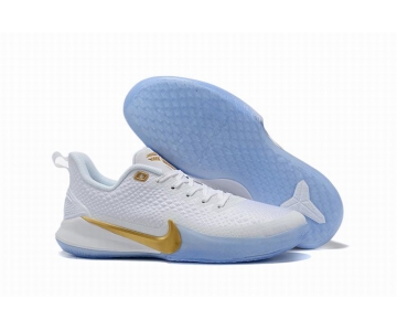 Wholesale Cheap Nike Kobe Mamba Focus 5 Shoes White Gold