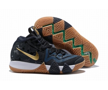 Wholesale Cheap Nike Kyire 4 Black Blue Gold-logo
