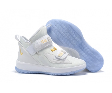 Wholesale Cheap Nike Lebron James Soldier 13 Shoes White Gold