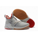 Wholesale Cheap Nike Lebron James Soldier 12 Shoes Grey Red Gold
