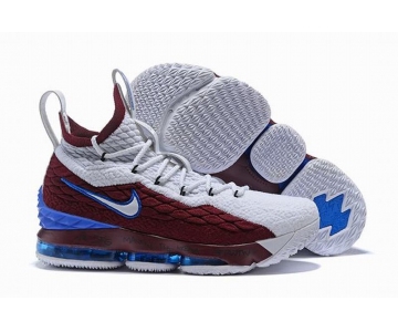 Wholesale Cheap Nike Lebron James 15 Air Cushion Shoes ACG Blendent Wine Red White Blue