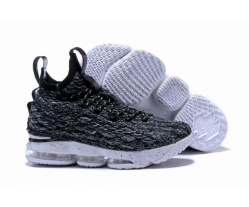 Wholesale Cheap Nike Lebron James 15 Air Cushion Shoes Black White