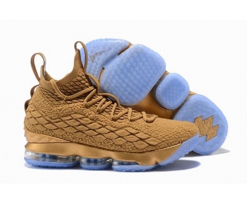 Wholesale Cheap Nike Lebron James 15 Air Cushion Shoes Bronze Gold