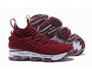 Wholesale Cheap Nike Lebron James 15 Air Cushion Shoes White Black White Red