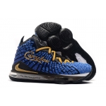 Wholesale Cheap Nike Lebron James 17 Air Cushion Shoes Black Blue Gold