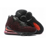 Wholesale Cheap Nike Lebron James 17 Air Cushion Shoes Black Red Red-logo