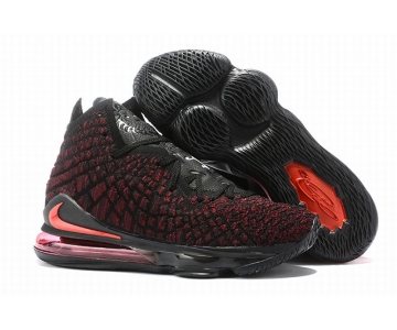 Wholesale Cheap Nike Lebron James 17 Air Cushion Shoes Black Red Red-logo