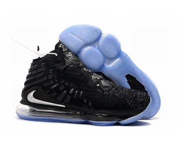 Wholesale Cheap Nike Lebron James 17 Air Cushion Shoes Black Silver