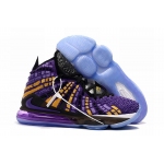Wholesale Cheap Nike Lebron James 17 Air Cushion Shoes Black Yellow Purple