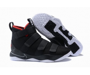 Wholesale Cheap Nike Lebron James Soldier 11 Shoes Black Red Black