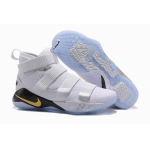 Wholesale Cheap Nike Lebron James Soldier 11 Shoes White Gold