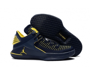Wholesale Cheap Air Jordan 32 XXXI Low Shoes Deep Blue/Yellow