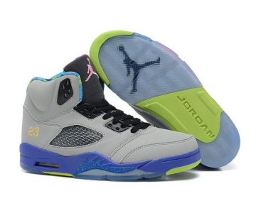 Wholesale Cheap Air Jordan 5 New Color Shoes Light gray/Blue/Green