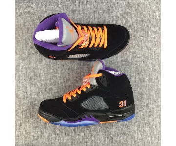 Wholesale Cheap Air Jordan 5 Player Exclusives(PE) Shoes Black Purple Orange Grey