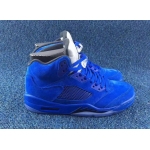 Wholesale Cheap Air Jordan 5 Retro Blue Suede Game Royal/Silver-Black