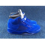 Wholesale Cheap Air Jordan 5 Retro Blue Suede Game Royal/Silver-Black